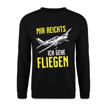 Airplane Tshirt Men's Helicopter Pilot Airplane - Unisex Sweatshirt - black - Front - Alina (178cm) & Michal (187cm)