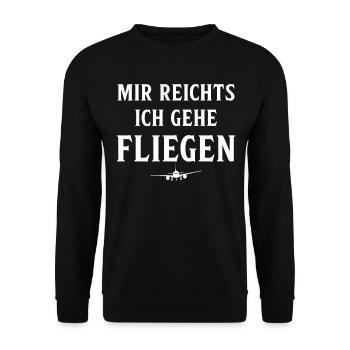 Airplane Tshirt Men's Helicopter Pilot Airplane - Unisex Sweatshirt - black - Front - Alina (178cm) & Michal (187cm)