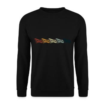 Airplane Tshirt Men's Helicopter Pilot Airplane - Unisex Sweatshirt - black - Front - Alina (178cm) & Michal (187cm)