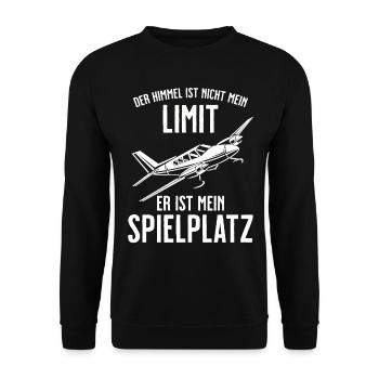Airplane Tshirt Men's Helicopter Pilot Airplane - Unisex Sweatshirt - black - Front - Alina (178cm) & Michal (187cm)