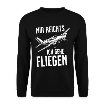 Airplane Tshirt Men's Helicopter Pilot Airplane - Unisex Sweatshirt - black - Front - Alina (178cm) & Michal (187cm)