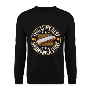 This Is My Best Harmonica Shirt Harmonica Musical - Unisex Pullover - Schwarz - Vorne - Alina (178cm) & Michal (187cm)
