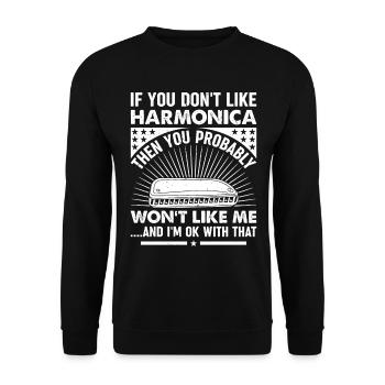 Harmonica Player Harmonica Lover Harmonica Musicia - Unisex Pullover - Schwarz - Vorne - Alina (178cm) & Michal (187cm)