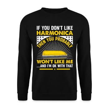 Harmonica Musiciain Harmonica Player Harmonica Lov - Unisex Pullover - Schwarz - Vorne - Alina (178cm) & Michal (187cm)