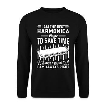 Je suis le meilleur joueur d’harmonica - Harmonica drôle P - Sweat-shirt Unisexe - noir - Devant - Alina (178cm) & Michal (187cm)