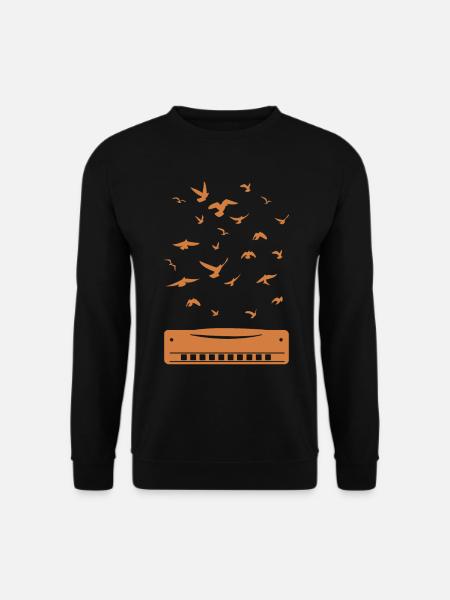 Harmonica Musician Harmonica Player Harmonica Inst - Unisex Pullover - Schwarz