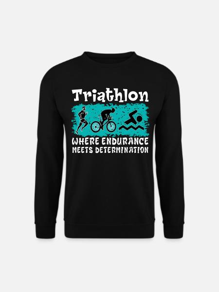 Triathlon. Ausdauer, Entschlossenheit, Sport, Nice - Unisex Pullover - Schwarz