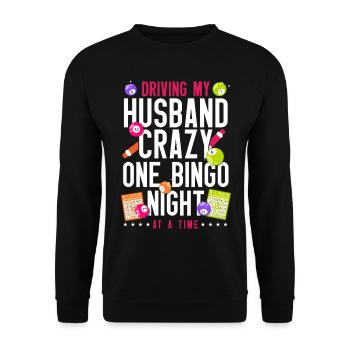 Bingo Player Husband Wife Driving - Unisex Sweatshirt - black - Front - Alina (178cm) & Michal (187cm)