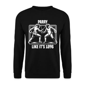 Masque Fencer Sport Design Sur Jeu Sur L’escrime De Combat - Sweat-shirt Unisexe - noir - Devant - Alina (178cm) & Michal (187cm)