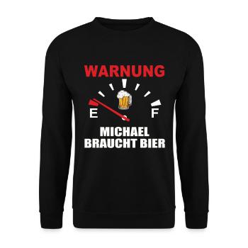 Beer Speedometer, Michael Needs Beer - Unisex Sweatshirt - black - Front - Alina (178cm) & Michal (187cm)