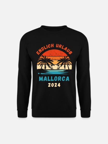Mallorca Urlaub 2024 Spanien Balearen Idee - Unisex Pullover - Schwarz