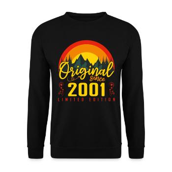 2001 Birthday Gift 2001 Birthday - Unisex Sweatshirt - black - Front - Alina (178cm) & Michal (187cm)