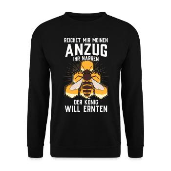 Beekeeper Tshirt Honey Bee Beekeeping Beekeeper - Unisex Sweatshirt - black - Front - Alina (178cm) & Michal (187cm)