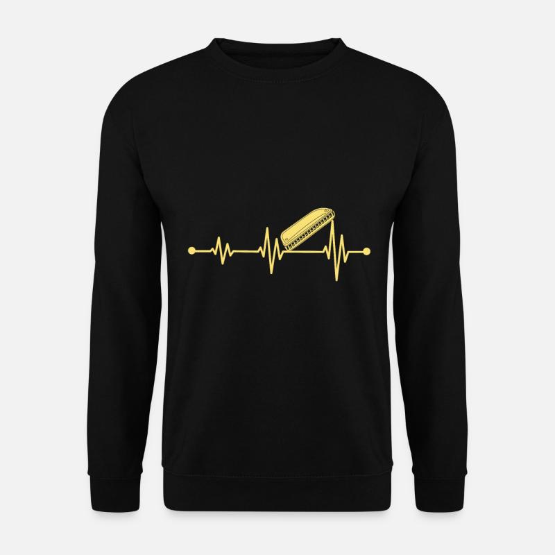 Heartbeat Harmonica Instrument Harmonica - Unisex Sweatshirt - black