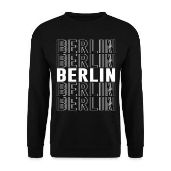 Berlin Font Germany - Unisex Sweatshirt - black - Front - Alina (178cm) & Michal (187cm)