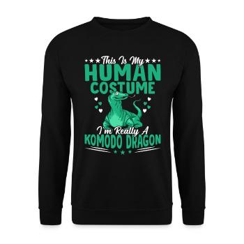 Ich Bin Wirklich Ein Komodowaran-besitzer, - Unisex Pullover - Schwarz - Vorne - Alina (178cm) & Michal (187cm)