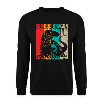 Retro-komodowaran-besitzer, Wildtiere, - Unisex Pullover - Schwarz - Vorne - Alina (178cm) & Michal (187cm)