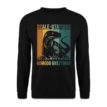 Scale-utations Komodowaran-besitzer Wildtiere - Unisex Pullover - Schwarz - Vorne - Alina (178cm) & Michal (187cm)