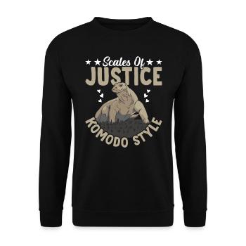 Waage Der Gerechtigkeit Komodowaran-besitzer - Unisex Pullover - Schwarz - Vorne - Alina (178cm) & Michal (187cm)