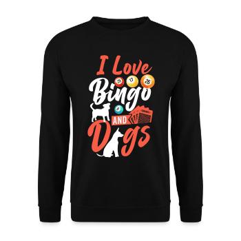Bingo Player Dog I Love Bingo And - Unisex Sweatshirt - black - Front - Alina (178cm) & Michal (187cm)