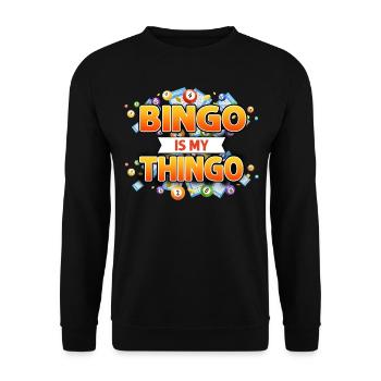 Joueur de bingo jeu de mots Bingo Bingo est mon - Sweat-shirt Unisexe - noir - Devant - Alina (178cm) & Michal (187cm)