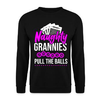 Bingo Player Grandma Naughty - Unisex Pullover - Schwarz - Vorne - Alina (178cm) & Michal (187cm)