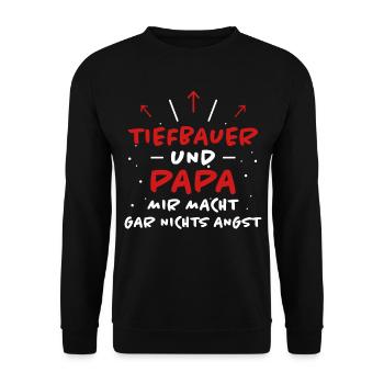 Tiefbauer Spruch Beruf Lustiges Tiefbauer Geschenk - Unisex Pullover - Schwarz - Vorne - Alina (178cm) & Michal (187cm)