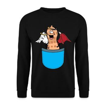 Bags Peanut Angel Devil Guardian Angel - Unisex Sweatshirt - black - Front - Alina (178cm) & Michal (187cm)