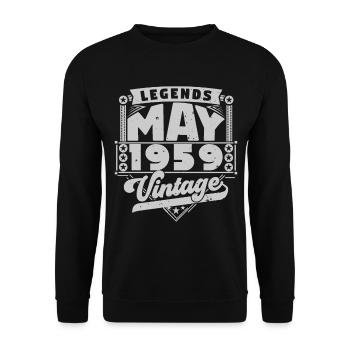 Jahrgangsgeschenk Jubiläum Mai 1959, Mai 1959 - Unisex Pullover - Schwarz - Vorne - Alina (178cm) & Michal (187cm)