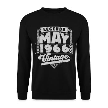 Vintage Gift Anniversary May 1966, May 1966 - Unisex Sweatshirt - black - Front - Alina (178cm) & Michal (187cm)