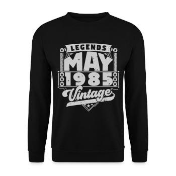 Jahrgangsgeschenk Jubiläum Mai 1985, Mai 1985 - Unisex Pullover - Schwarz - Vorne - Alina (178cm) & Michal (187cm)