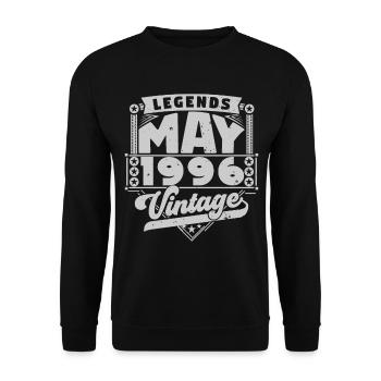 Vintage Gift Birthday May 1996, May 1996 - Unisex Sweatshirt - black - Front - Alina (178cm) & Michal (187cm)