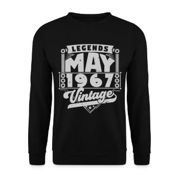 Jahrgangsgeschenk Jubiläum Mai 1967, Mai 1967 - Unisex Pullover - Schwarz - Vorne - Alina (178cm) & Michal (187cm)