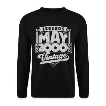 Vintage Gift Birthday May 2000, May 2000 - Unisex Sweatshirt - black - Front - Alina (178cm) & Michal (187cm)
