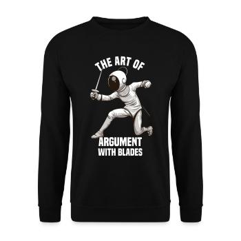 Masque Fencer Sport Design Sur Jeu Sur L’escrime De Combat - Sweat-shirt Unisexe - noir - Devant - Alina (178cm) & Michal (187cm)