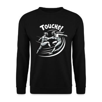 Masque Fencer Sport Design Sur Jeu Sur L’escrime De Combat - Sweat-shirt Unisexe - noir - Devant - Alina (178cm) & Michal (187cm)