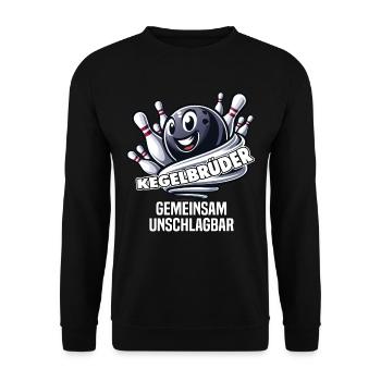 Bowling Brothers Skittles Bowling Club Design for Bowling - Unisex Sweatshirt - black - Front - Alina (178cm) & Michal (187cm)
