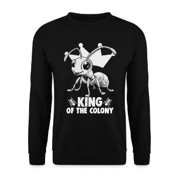 Ant Farm Owner Ant Breeder King Of The - Unisex Sweatshirt - black - Front - Alina (178cm) & Michal (187cm)