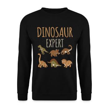 Dinosaur expert Dino Prehistoric - Unisex Sweatshirt - black - Front - Alina (178cm) & Michal (187cm)