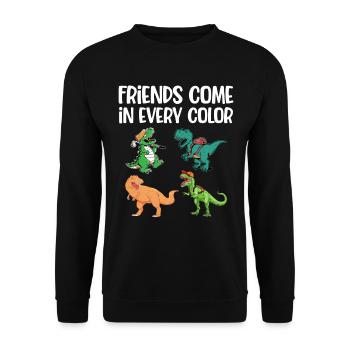 Dinosaure Dino préhistorique futur - Sweat-shirt Unisexe - noir - Devant - Alina (178cm) & Michal (187cm)