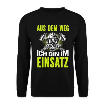 Firefighter Tshirt Firefighter Firefighter 112 - Unisex Sweatshirt - black - Front - Alina (178cm) & Michal (187cm)