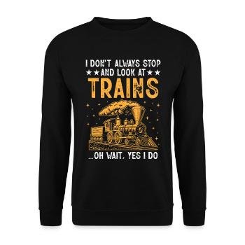 Train Enthusiast Locomotive de chemin de fer - Sweat-shirt Unisexe - noir - Devant - Alina (178cm) & Michal (187cm)