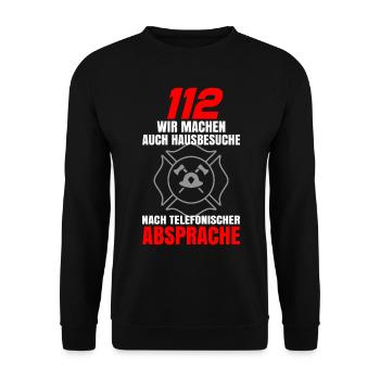 Firefighter Tshirt Firefighter Firefighter 112 - Unisex Sweatshirt - black - Front - Alina (178cm) & Michal (187cm)