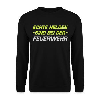 Firefighter Tshirt Firefighter Firefighter 112 - Unisex Sweatshirt - black - Front - Alina (178cm) & Michal (187cm)