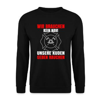 Firefighter Tshirt Firefighter Firefighter 112 - Unisex Sweatshirt - black - Front - Alina (178cm) & Michal (187cm)