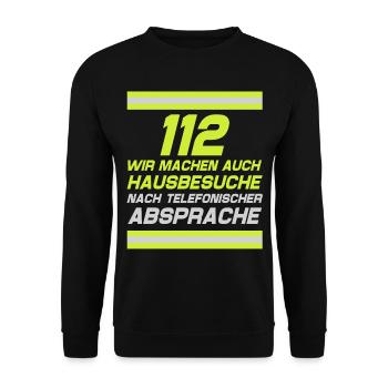 Firefighter Tshirt Firefighter Firefighter 112 - Unisex Sweatshirt - black - Front - Alina (178cm) & Michal (187cm)