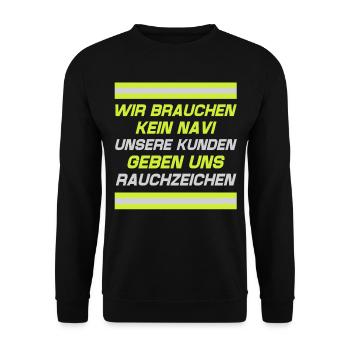 Firefighter Tshirt Firefighter Firefighter 112 - Unisex Sweatshirt - black - Front - Alina (178cm) & Michal (187cm)