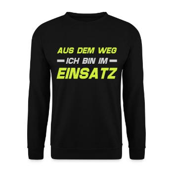 Firefighter Tshirt Firefighter Firefighter 112 - Unisex Sweatshirt - black - Front - Alina (178cm) & Michal (187cm)