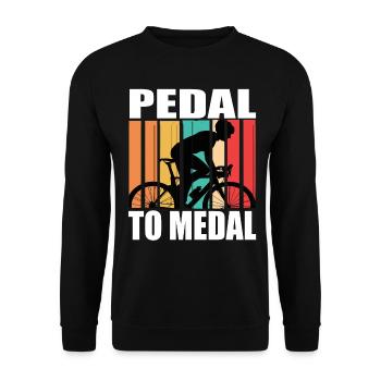 Pedal To Medal Road Bike Road Bike Road Bikes Road Bike - Unisex Sweatshirt - black - Front - Alina (178cm) & Michal (187cm)