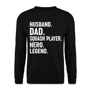 Husband Dad Squash Player Hero Legend - Daddy Squa - Unisex Sweatshirt - black - Front - Alina (178cm) & Michal (187cm)